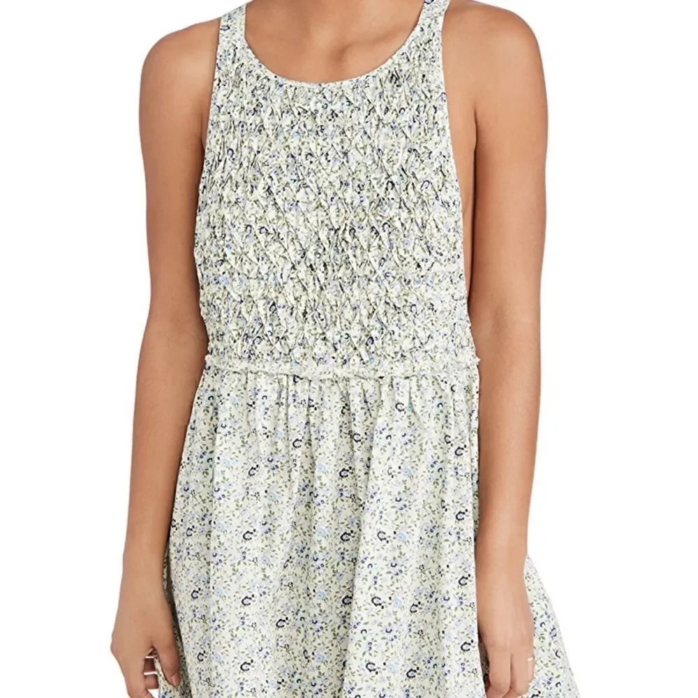 FREE PEOPLE Petunia Floral Open Back Sleeveless Mini Dress.Size L